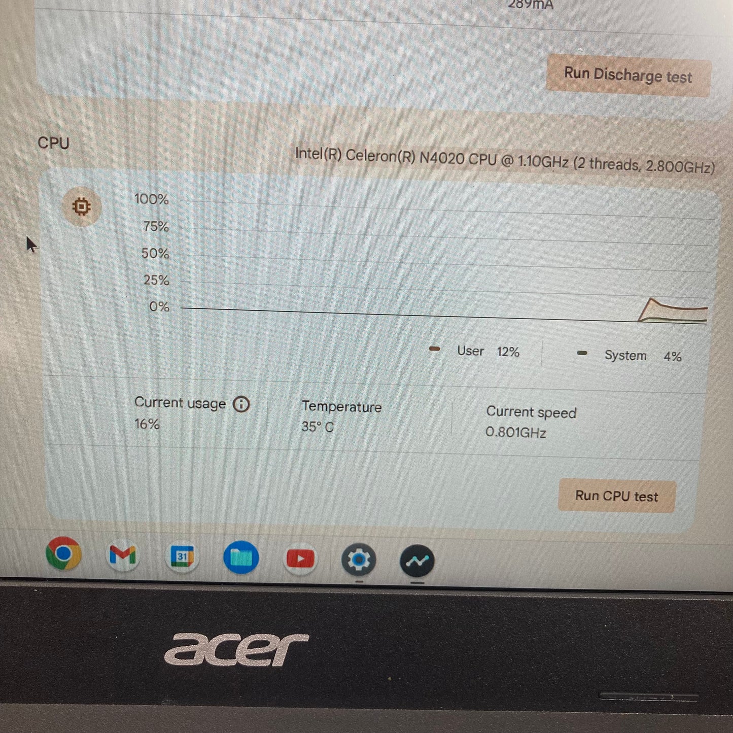 Acer Chromebook 314 14" Celeron N4020 2.8GHz 4GB RAM 2GB SSD GeForce 810M