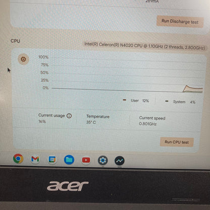 Acer Chromebook 314 14" Celeron N4020 2.8GHz 4GB RAM 2GB SSD GeForce 810M