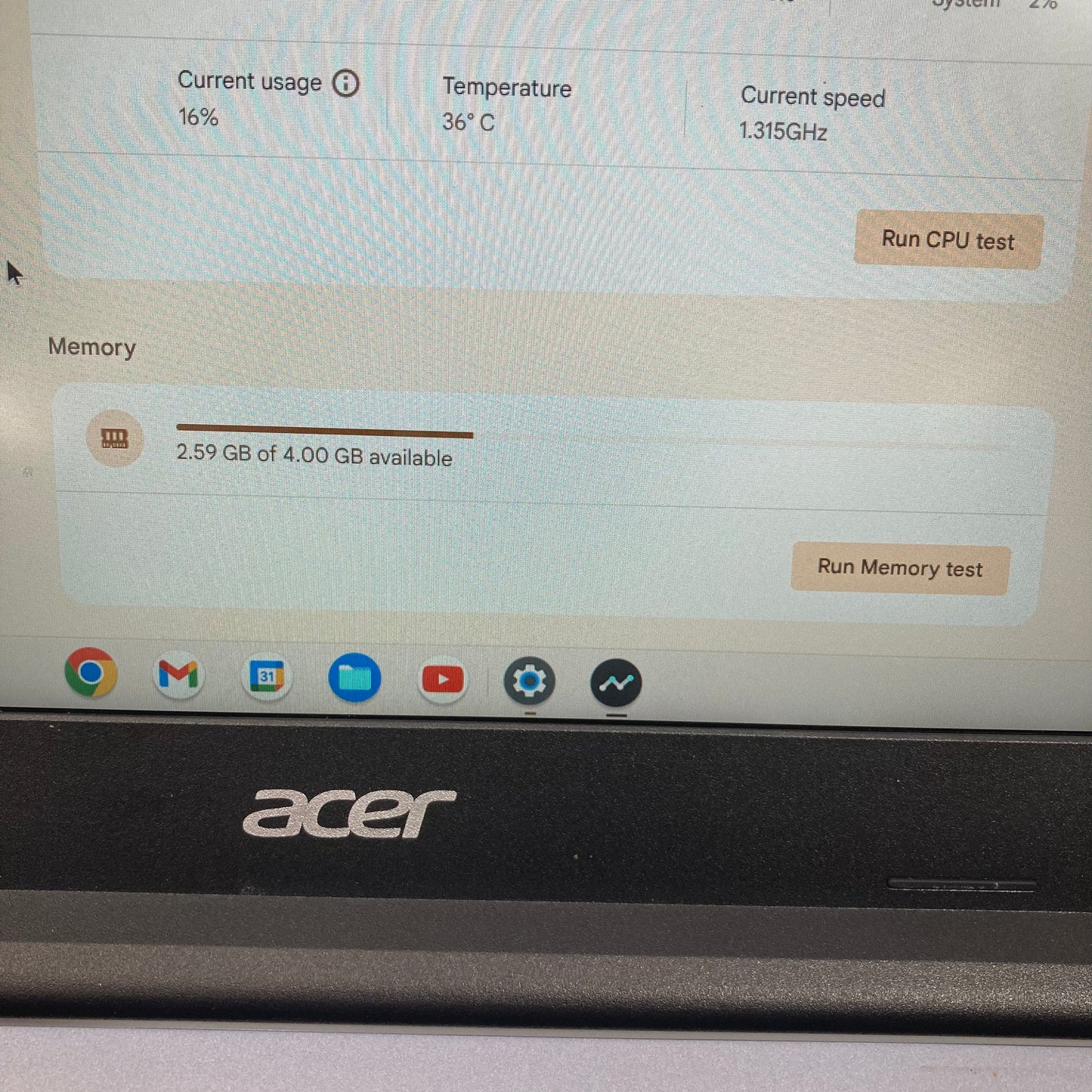 Acer Chromebook 314 14" Celeron N4020 2.8GHz 4GB RAM 2GB SSD GeForce 810M